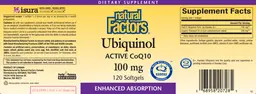 Label for Ubiquinol Active CoQ10 100 mg
