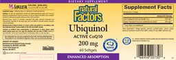 Label for Ubiquinol Active CoQ10 200 mg