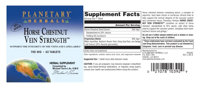Label for Horse Chestnut Vein Strength 705 mg