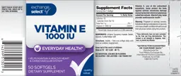 Label for Vitamin E 1000 IU