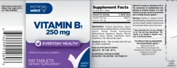 Label for Vitamin B1 250 mg
