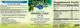 Label for Pure Food Herring Gold 500 mg