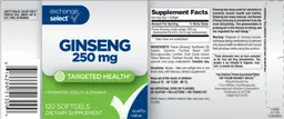 Label for Ginseng 250 mg