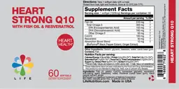Label for Heart Strong Q10 with Fish Oil & Resveratrol