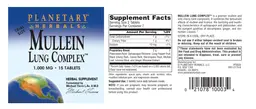 Label for Mullein Lung Complex 1,000 mg