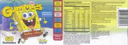 Label for SpongeBob SquarePants Gummies Multivitamin Multimineral