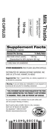 Label for Milk Thistle 100 mg
