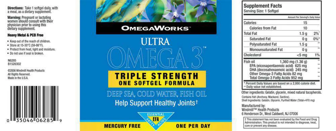 Label for Ultra Omega 3