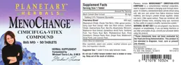 Label for MenoChange Cimicifuga-Vitex Compound 865 mg