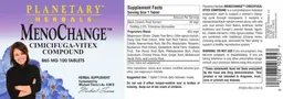 Label for MenoChange Cimicifuga-Vitex Compound 865 mg
