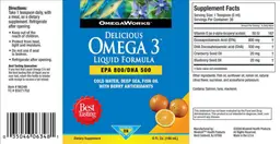 Label for Delicious Omega 3 Liquid Formula