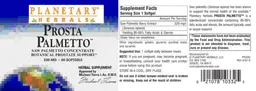 Label for Prosta Palmetto 320 mg