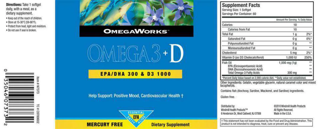 Label for Omega3 + D