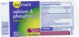 Label for Calcium & Phosphorus With Vitamin D