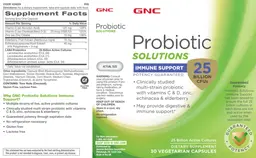 Label for Probiotic Solutions Immune Support 25 Billion CFUs