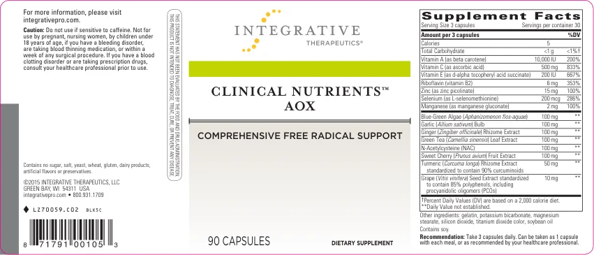 Label for Clinical Nutrients AOX