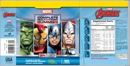 Label for Marvel Avengers Complete Multivitamin Gummies