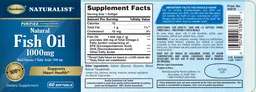 Label for Natural Fish Oil 1000 mg