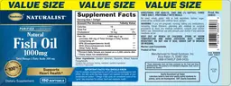 Label for Natural Fish Oil 1000 mg