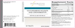 Label for Glucosamine Sulfate And Chondroitin 500 mg GS and 400 mg CS