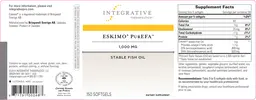 Label for Eskimo PurEFA 1,000 mg Stable Fish Oil