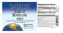 Label for Loquat Respiratory Syrup