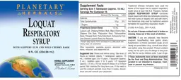Label for Loquat Respiratory Syrup