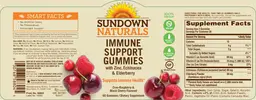 Label for Immune Support Gummies Cran-Raspberry & Black Cherry Flavored