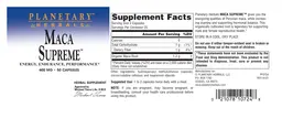 Label for Maca Supreme