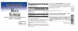Label for Maca Supreme