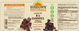 Label for Caffeine Free B12 Gummies 1500 mcg