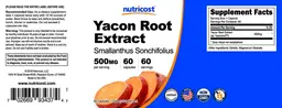 Label for Yacon Root Extract 500 mg