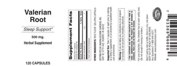 Label for Valerian Root 500 mg