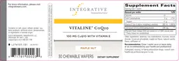 Label for Vitaline CoQ10 Maple Nut