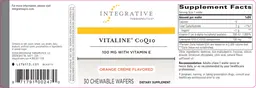 Label for Vitaline CoQ10 100 mg With Vitamin E Orange Creme Flavored