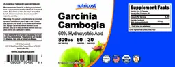 Label for Garcinia Cambogia 800 mg