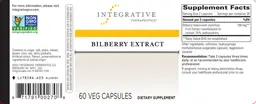 Label for Bilberry Extract