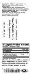 Label for Saw Palmetto Berry