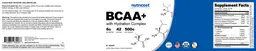 Label for BCAA+ With Hydration Complex 6 g Grape