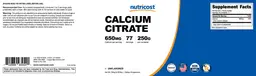 Label for Calcium Citrate 650 mg Unflavored