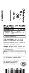 Label for Odorless Garlic Oil 500 mg