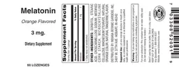 Label for Melatonin 3 mg Orange Flavored