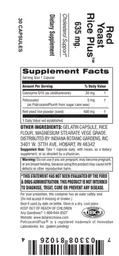 Label for Red Yeast Rice Plus 635 mg
