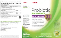 Label for Probiotic Solutions with Enzymes 25 Billion CFUs