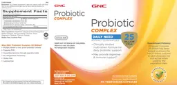 Label for Probiotic Complex 25 Billion CFUs