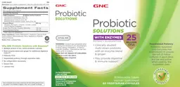 Label for Probiotic Solutions with Enzymes 25 Billion CFUs