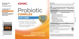 Label for Probiotic Complex 10 Billion CFUs
