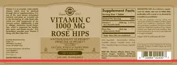 Label for Vitamin C 500 mg With Rose Hips
