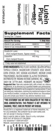 Label for Lutein Plus