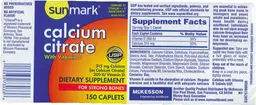 Label for Calcium Citrate With Vitamin D